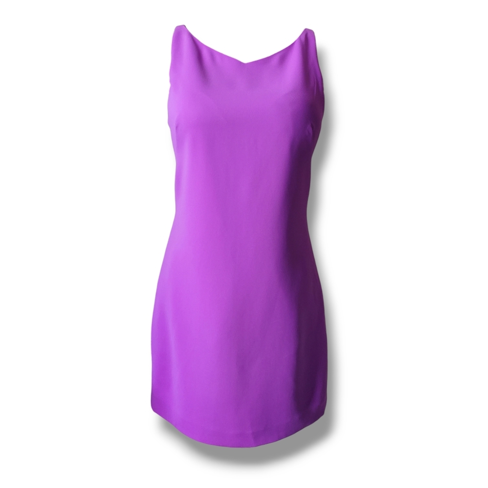 ELIE TAHARI Mini Sleeveless Pencil Dress in Vibrant Purple Hue Sz M